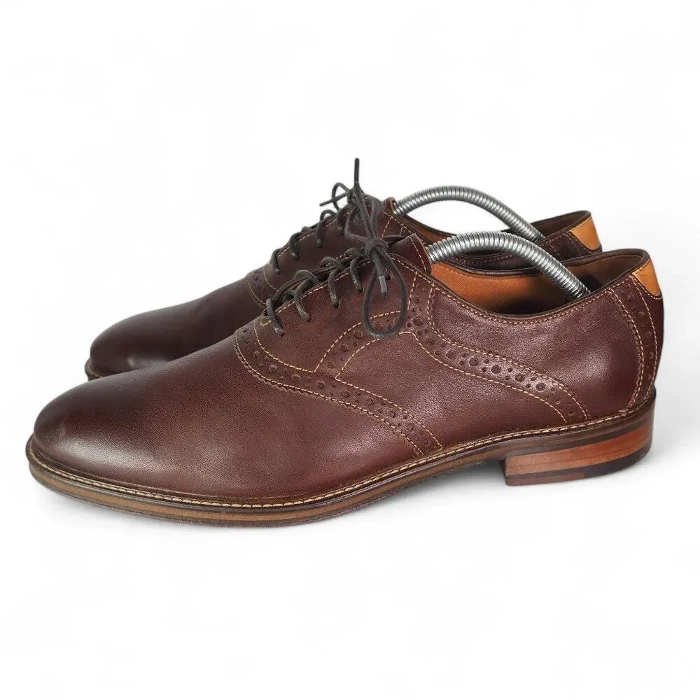 Johnston & Murphy Warner Plain Toe Leather Oxfords‎ 20-6943 Brown Men's 10.5D